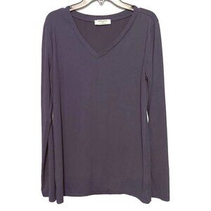 Zenana Long Sleeve V-Neck Navy T-Shirt Super Soft Women’s Size Medium